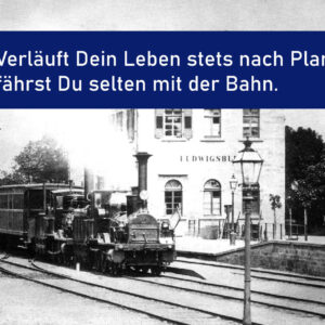 Bahn nach Plan – Postkarte