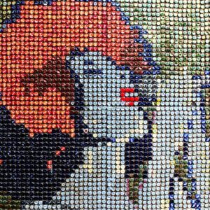 Sängerin (Ausschnitt) – Mosaikpostkarte