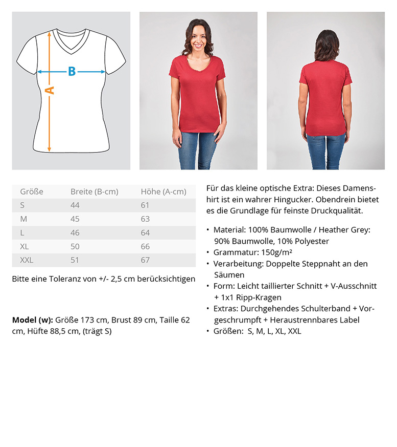 Echte Einhörner haben Kurven - V-Neck Damenshirt – Bild 2